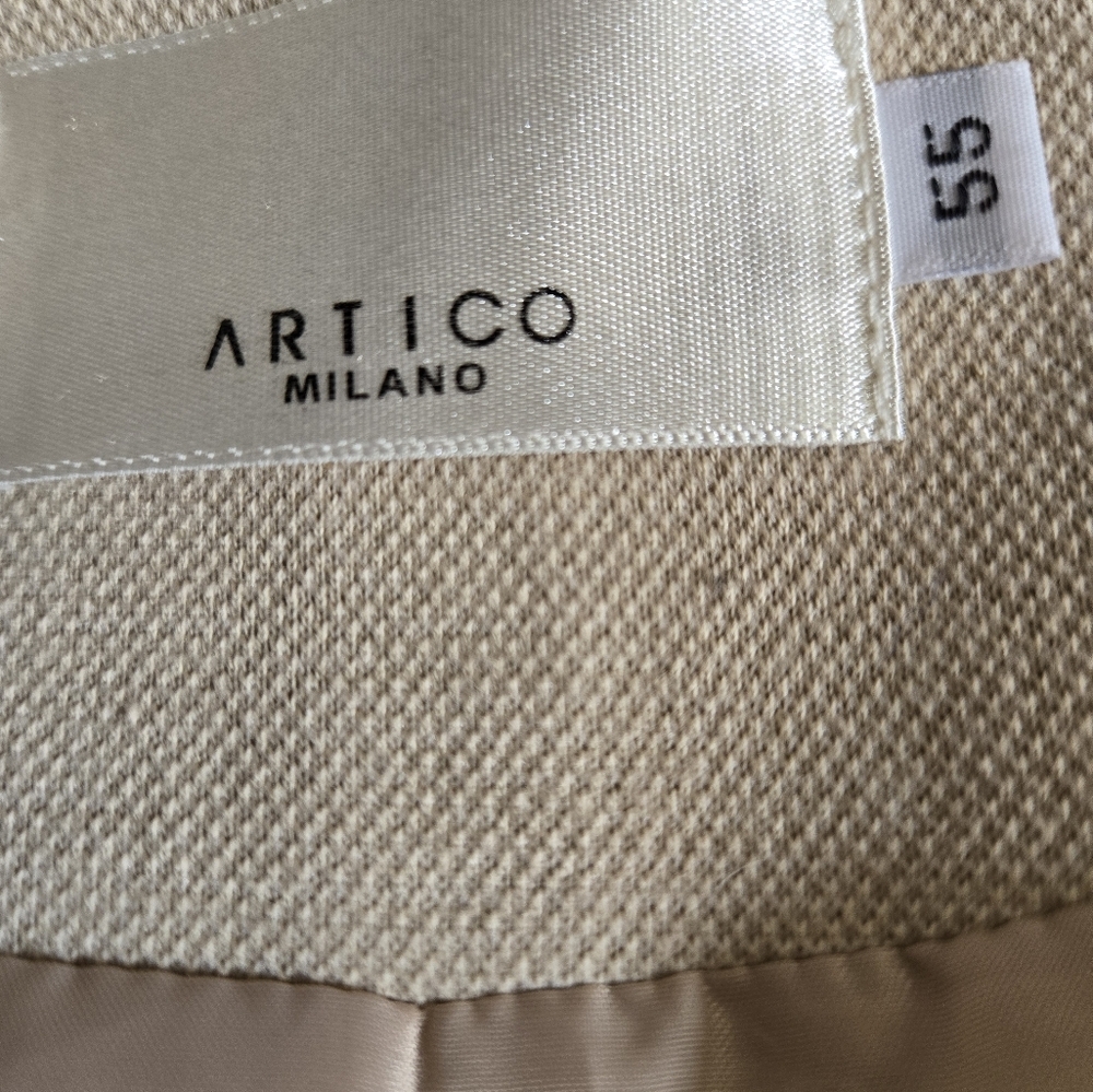 ARTICO MILANO Cream Cotton Lightweight Coat. Size M-L - Picture 9 of 13